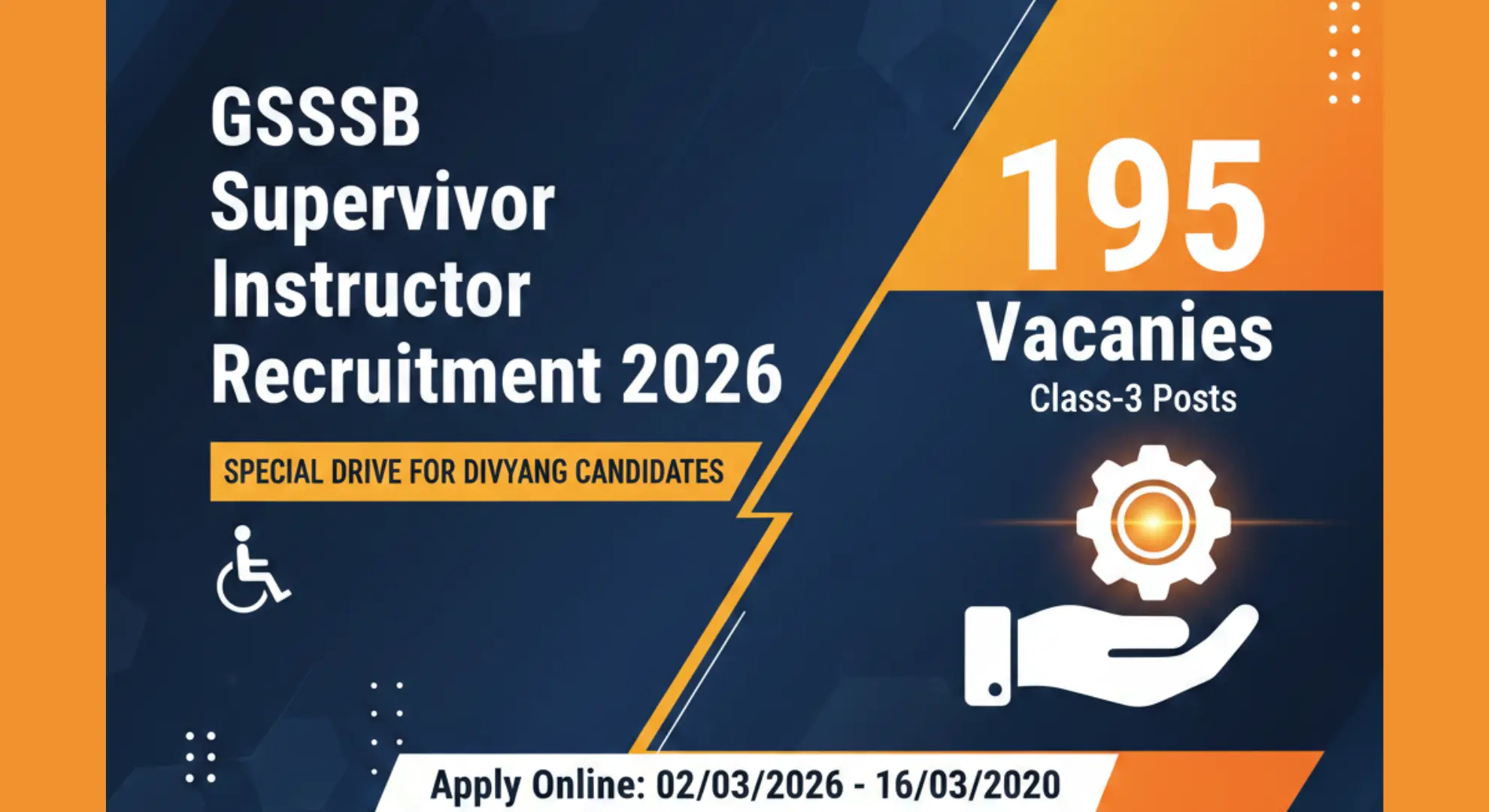 GSSSB Supervisor Instructor Recruitment 2026